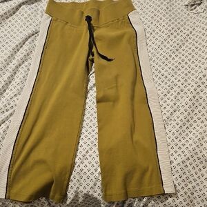 Bebe Short Olive Joggers with White Side Panels